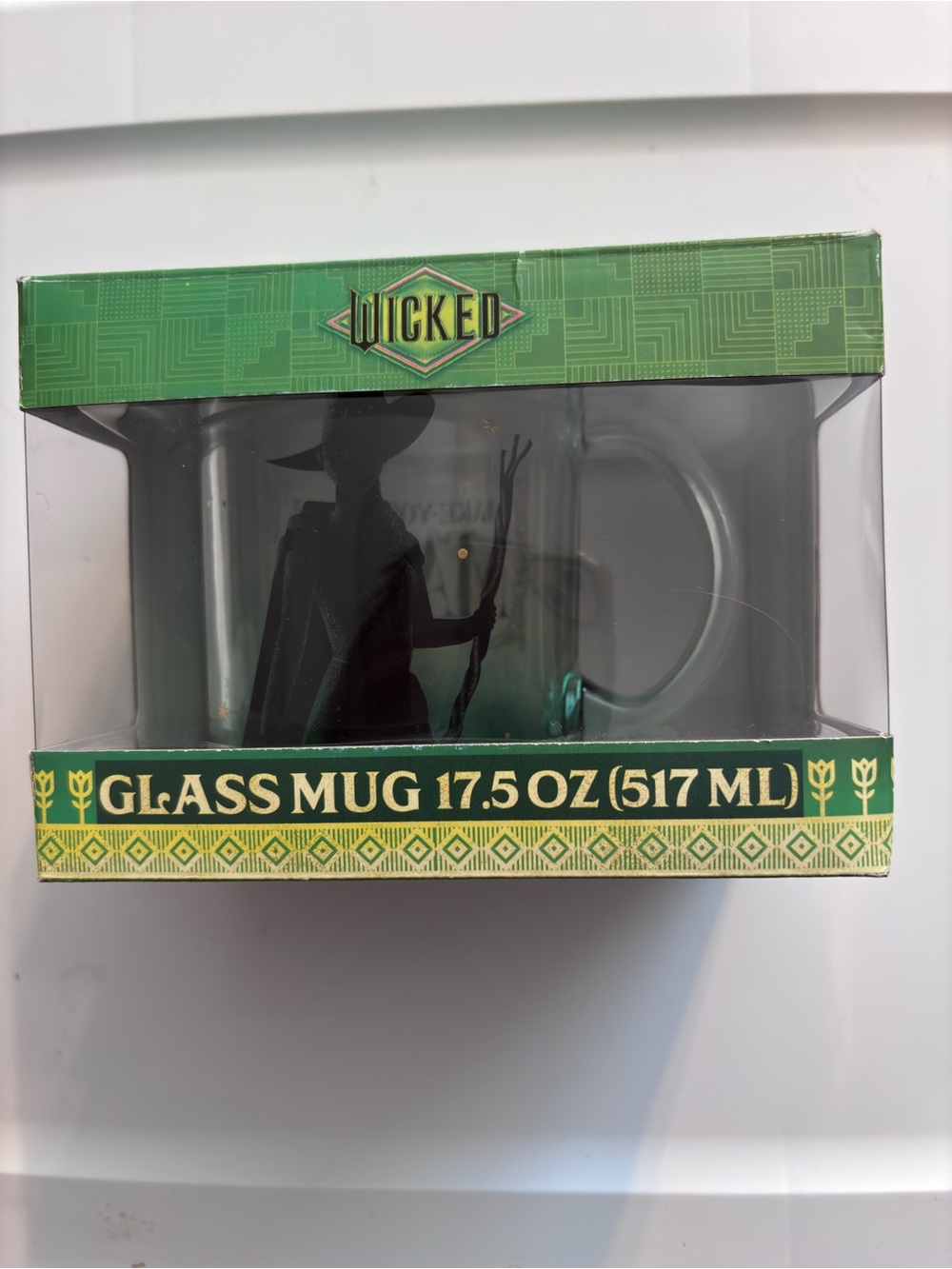 Wicked Elphaba Make Your Own Magic Boxed 17.5 oz Glass Mug-- NEW